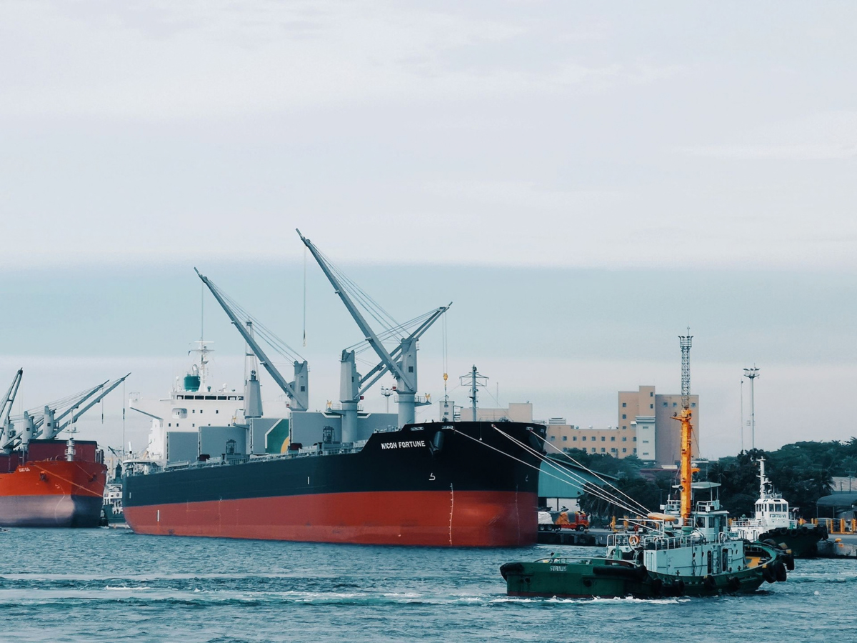 Vessel at sea, representing the global journey of Knots Ship Management